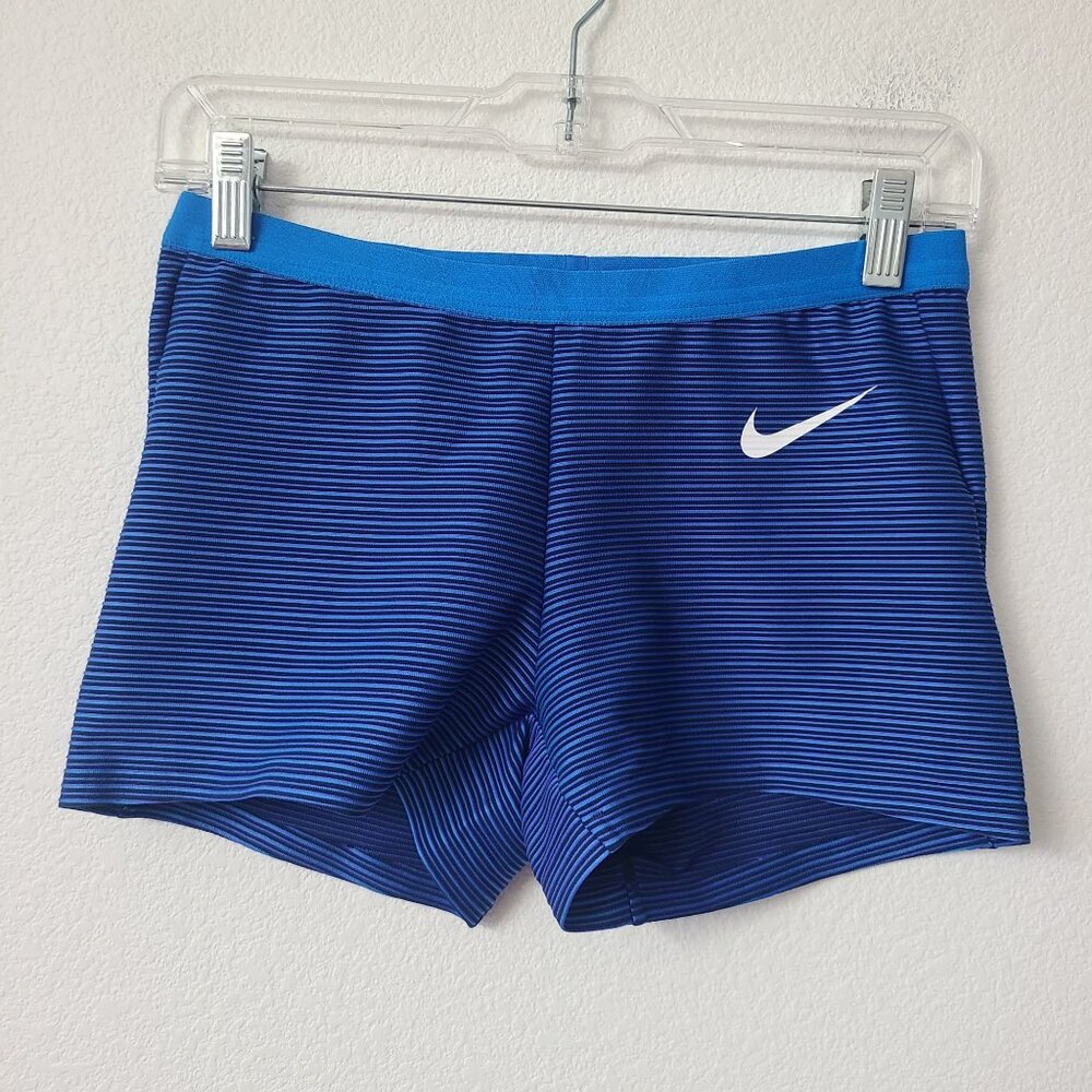 NEW Nike Womens Pro Elite Track & Field Shorts AO8486-000 Size L Blue